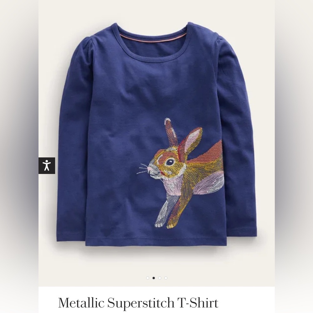 Mini Boden super stitched bunny long sleeve 2-3y